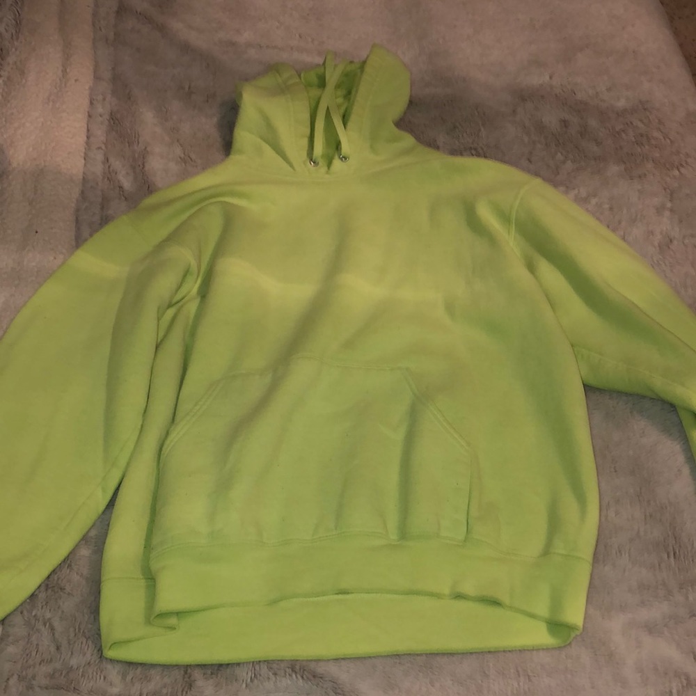 neon yellow sweatshirt